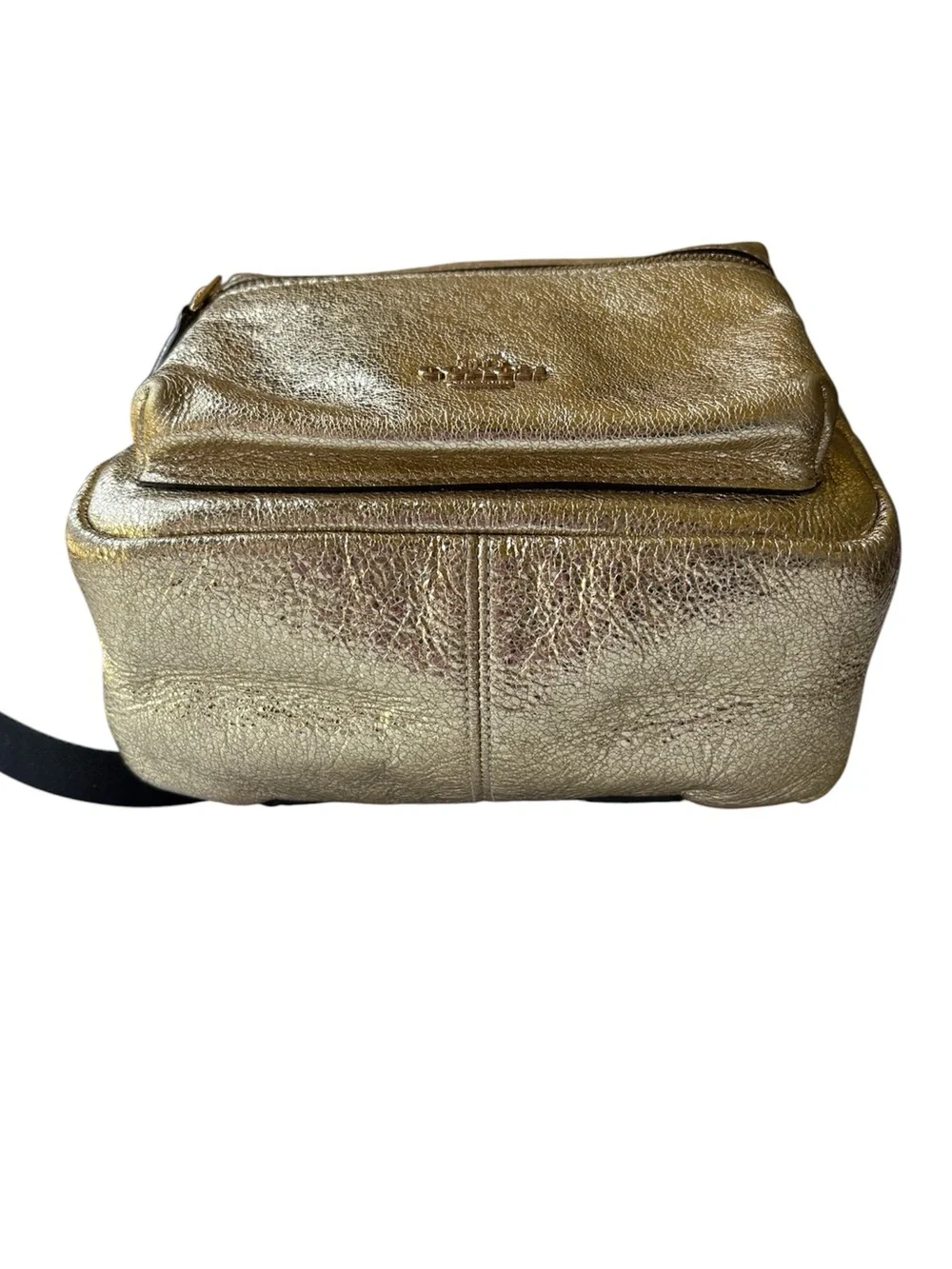 Coach Mini Charlie Backpack Gold Crinkle - Picture 3 of 11